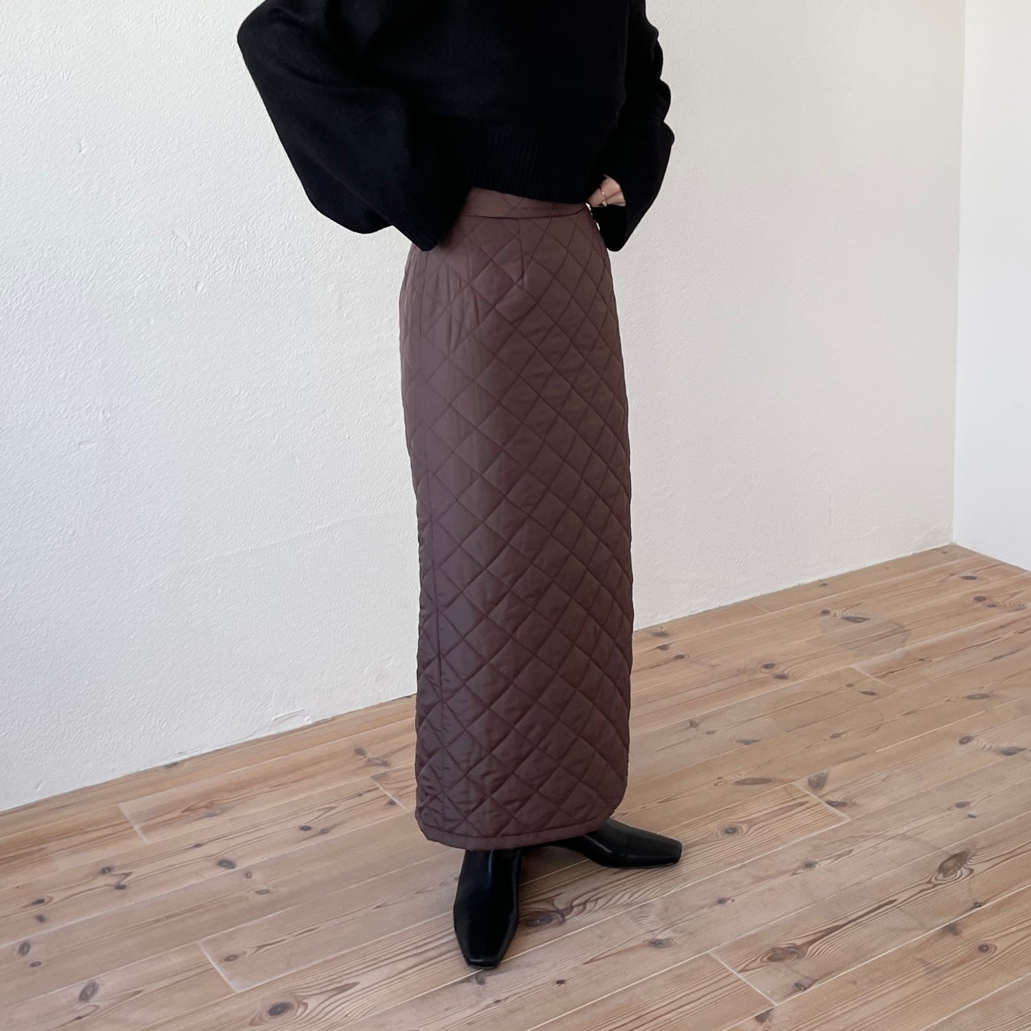 quilting skirt / brown