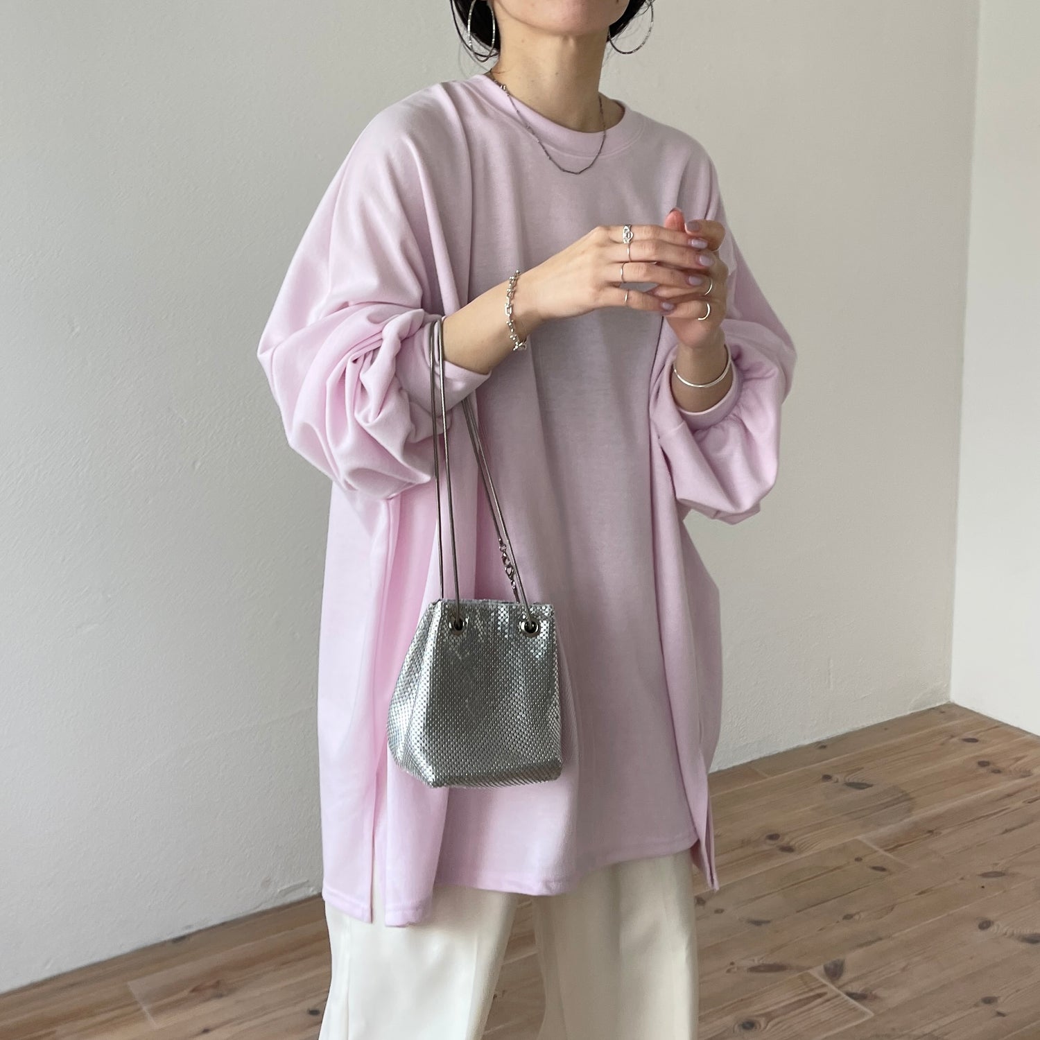 super loose light sweatee / baby pink