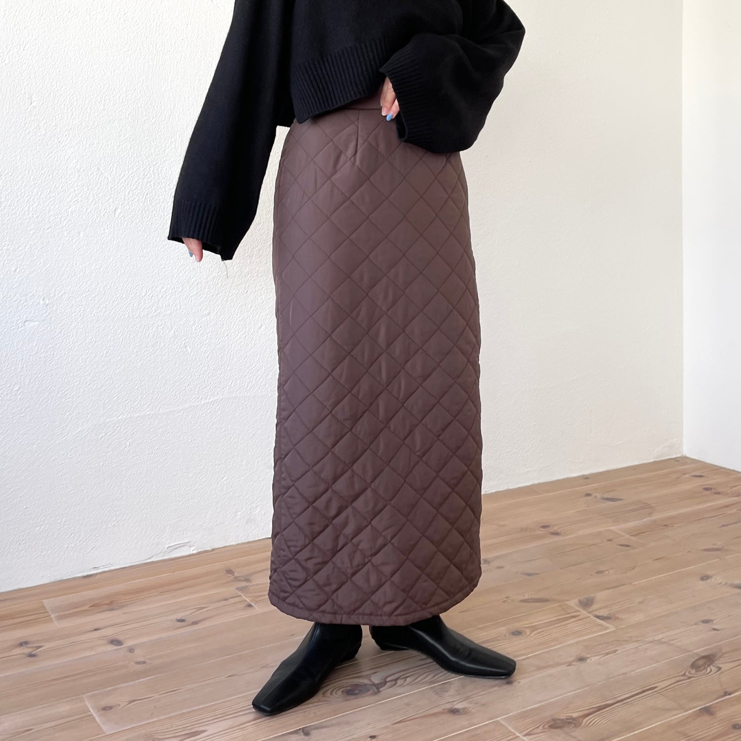 quilting skirt / brown