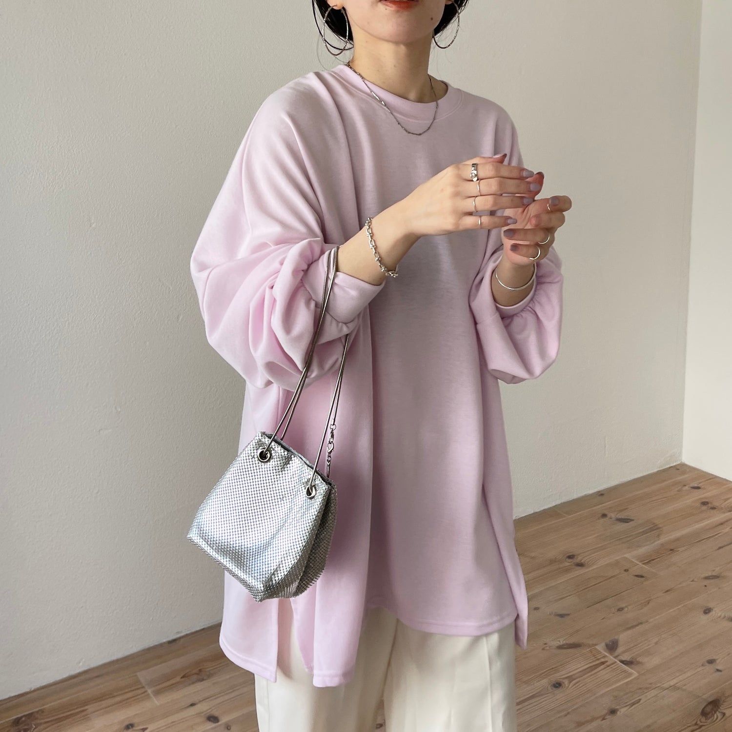 super loose light sweatee / baby pink