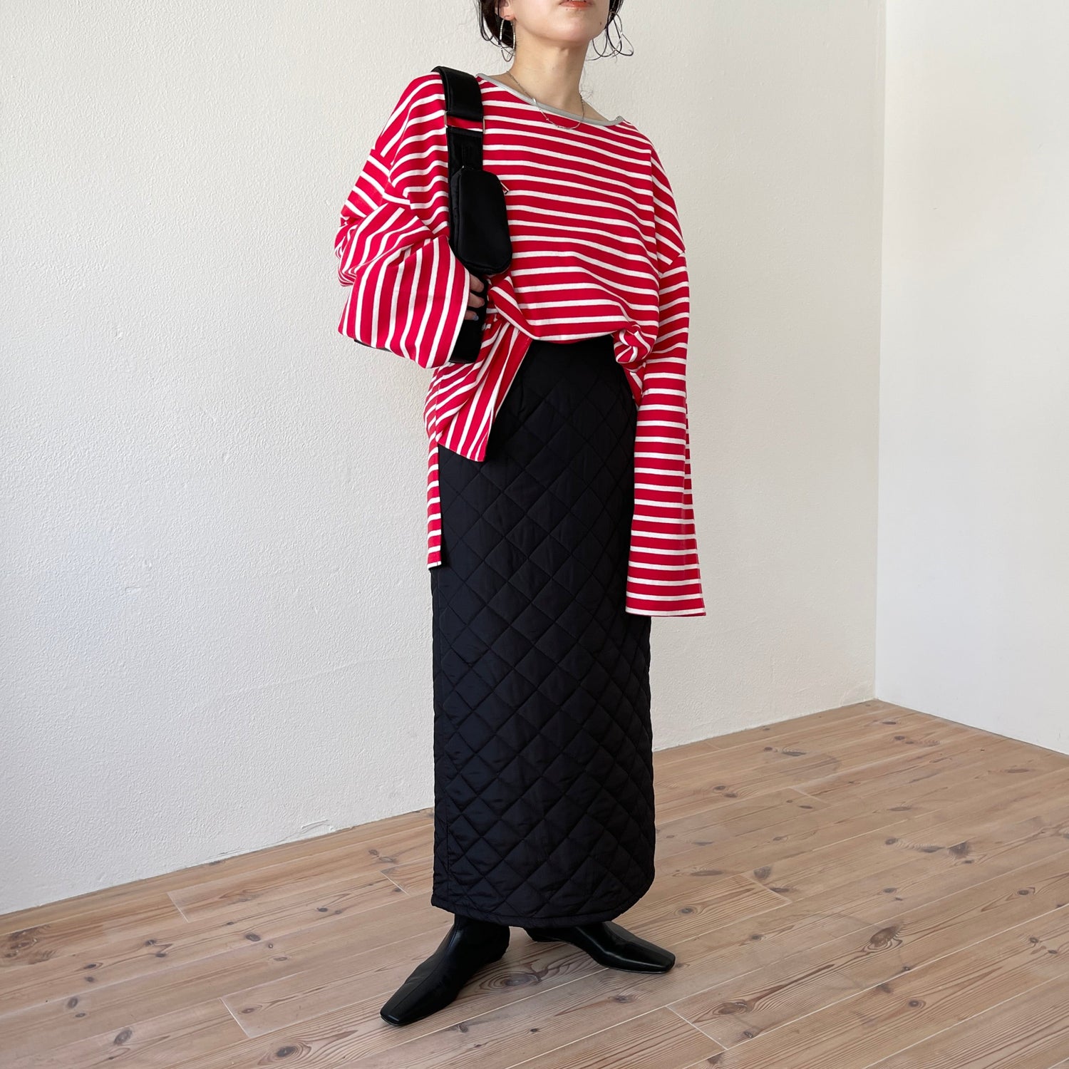 【SAMPLE】quilting skirt / black