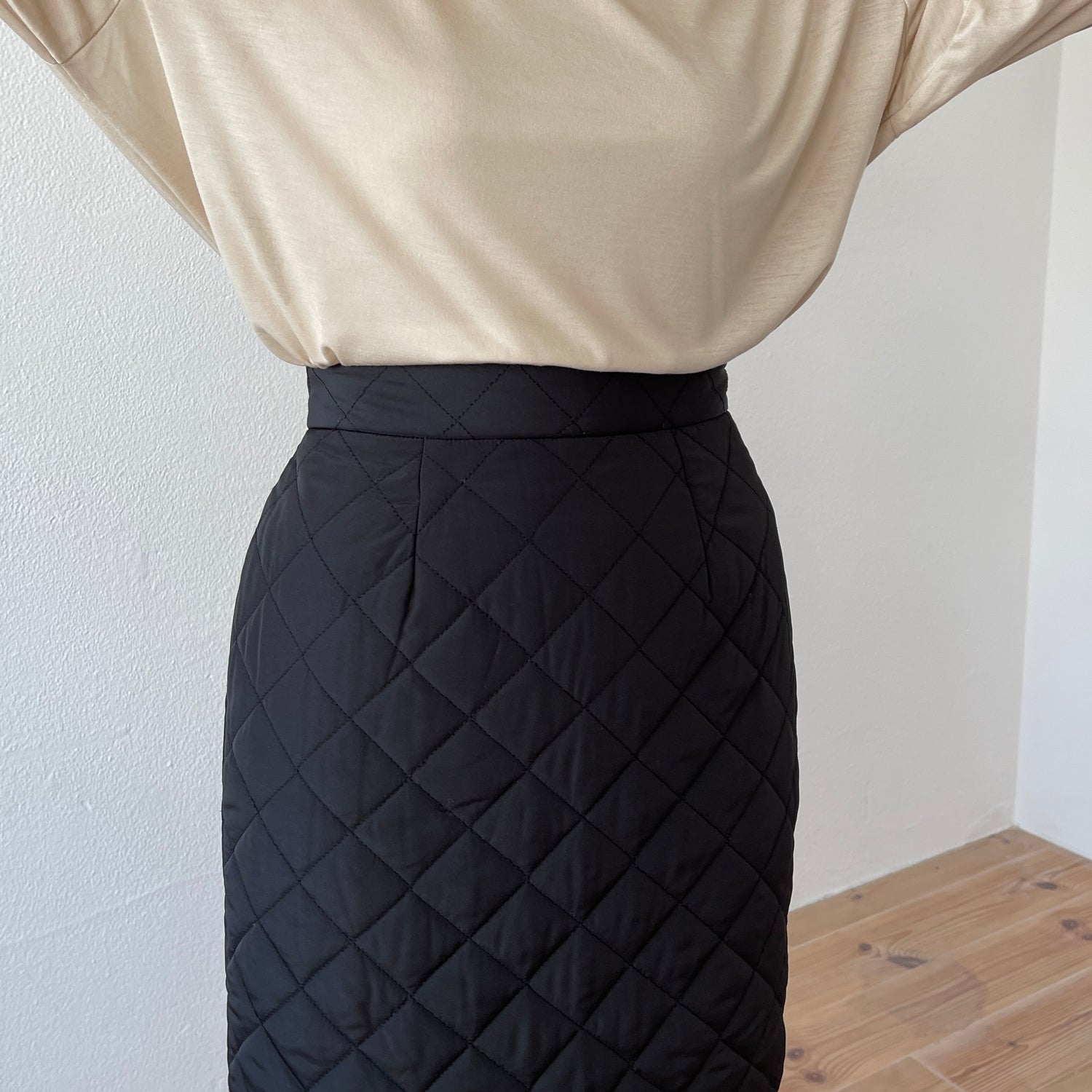 quilting skirt / black