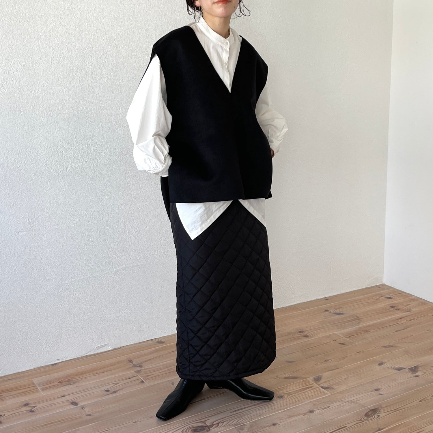 double face vest / black