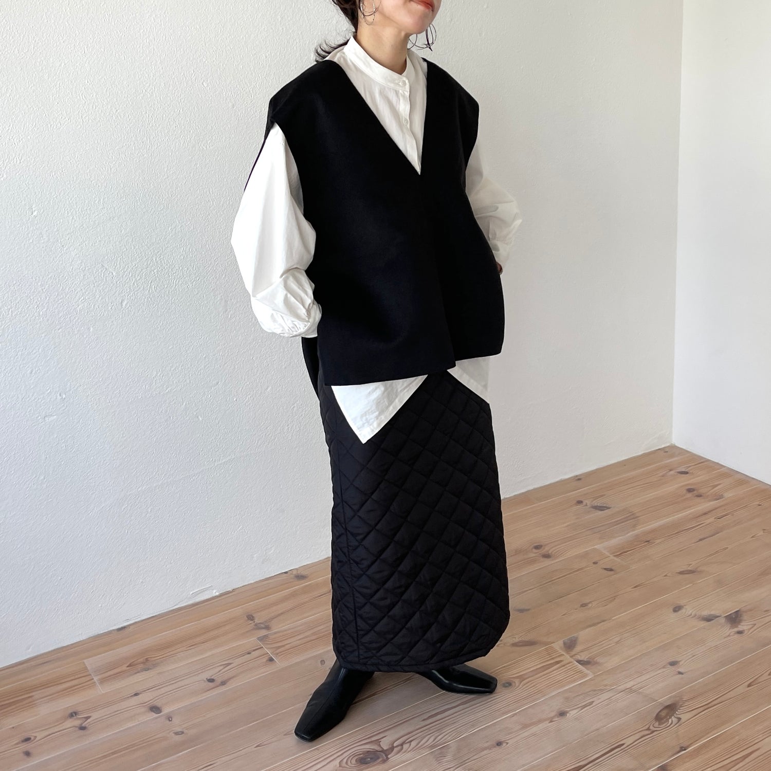 double face vest / black
