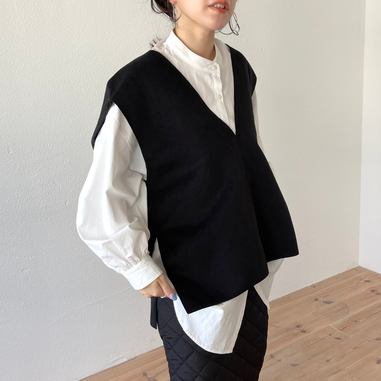 double face vest / black