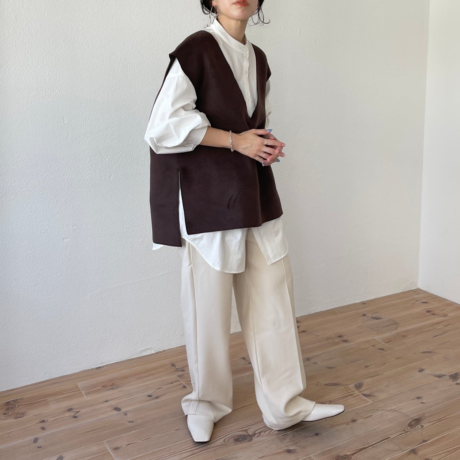 【SAMPLE】double face vest / brown