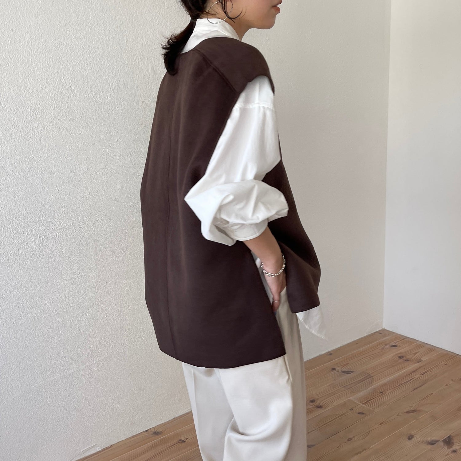【SAMPLE】double face vest / brown
