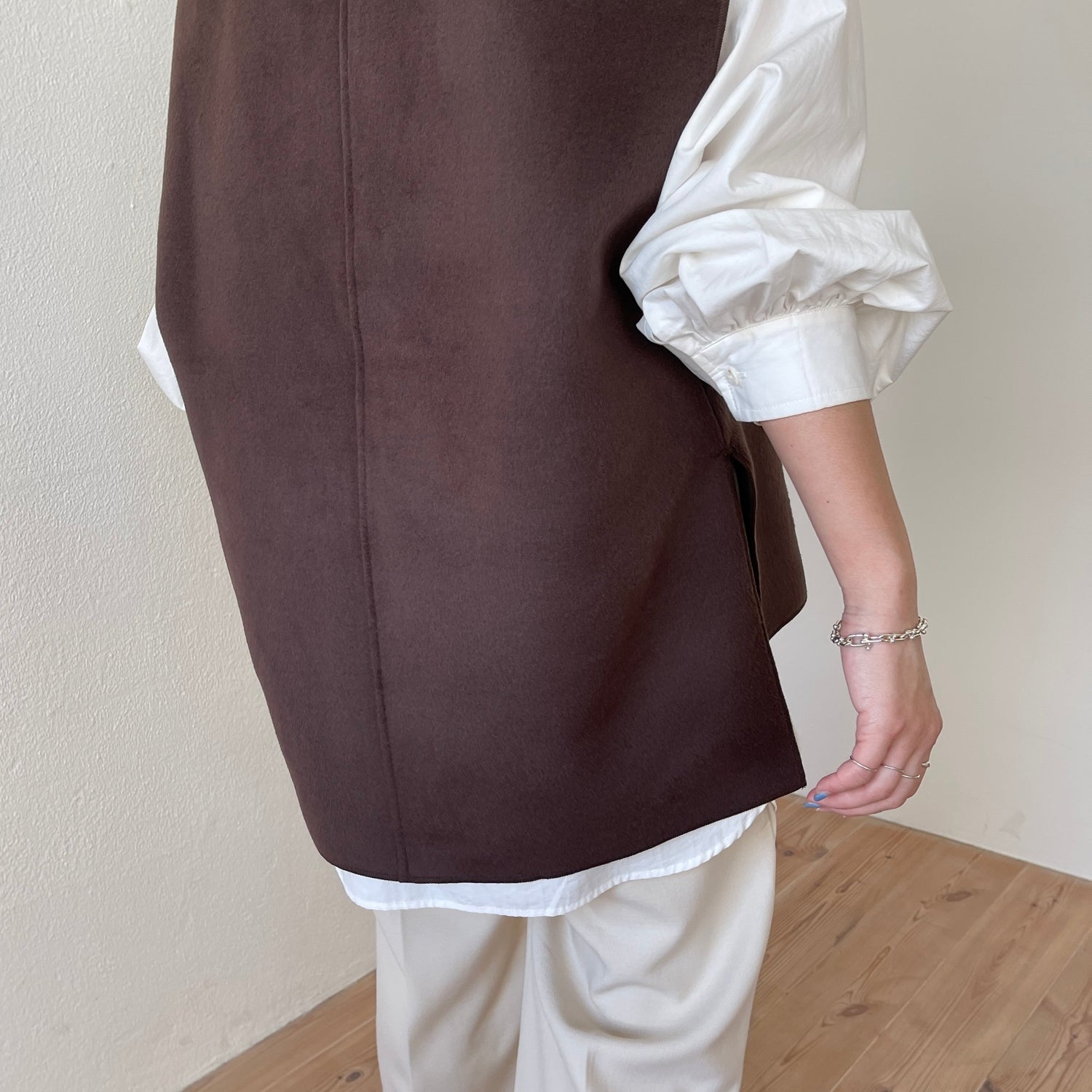 【SAMPLE】double face vest / brown