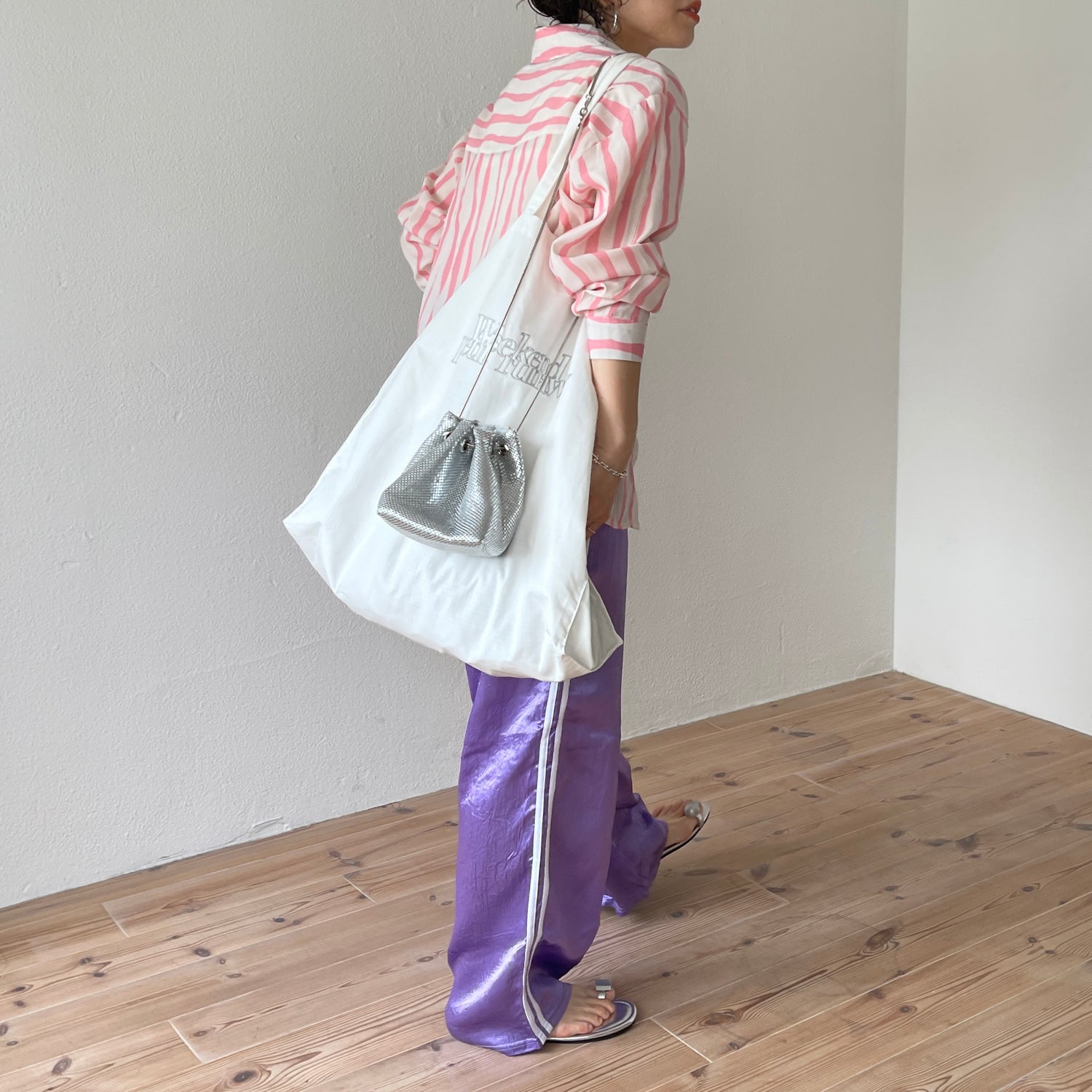 glitter disco mini bag / silver