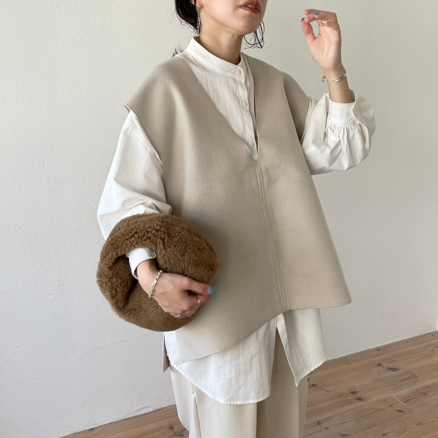 double face vest / ivory