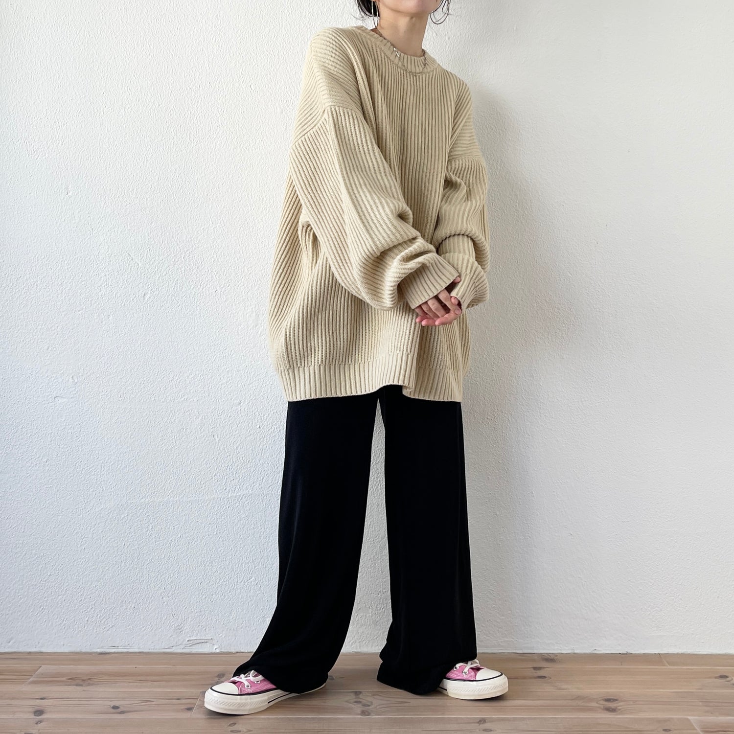 perfect silhouette super over knit / ivory