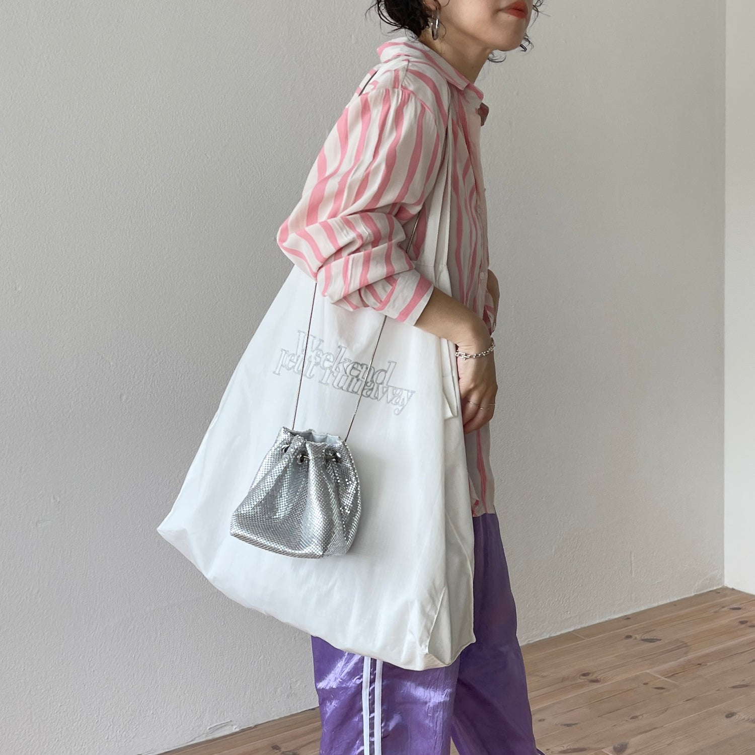 glitter disco mini bag / silver