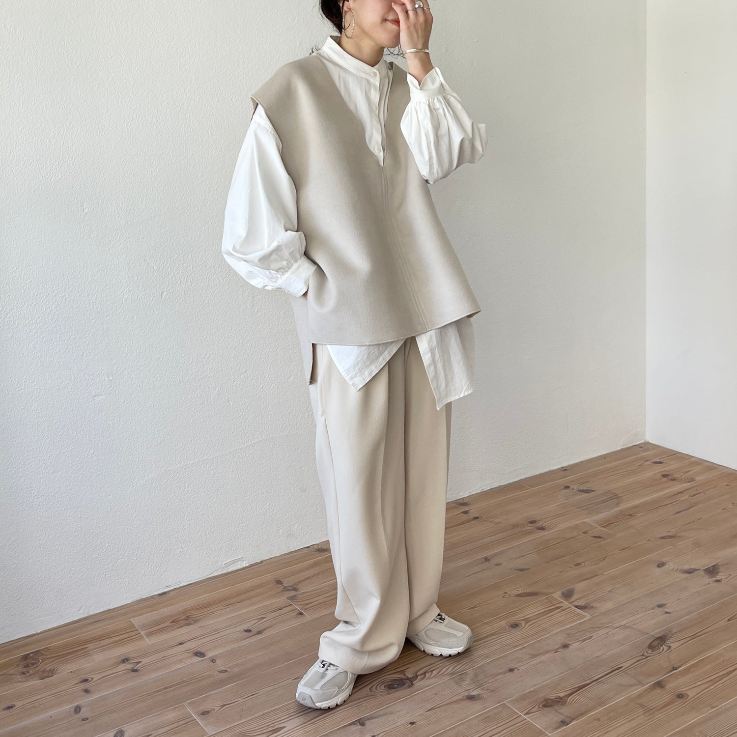 double face vest / ivory