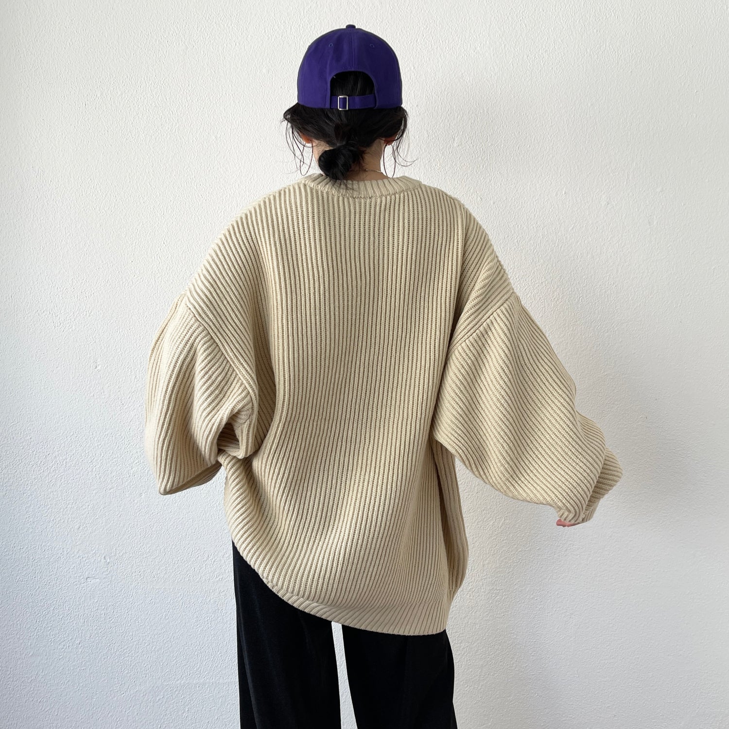 perfect silhouette super over knit / ivory