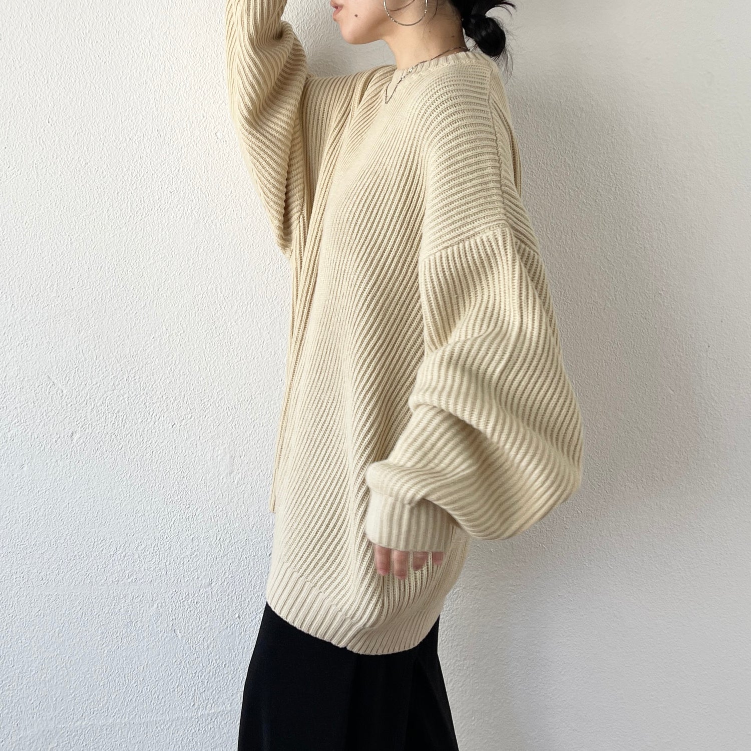 perfect silhouette super over knit / ivory