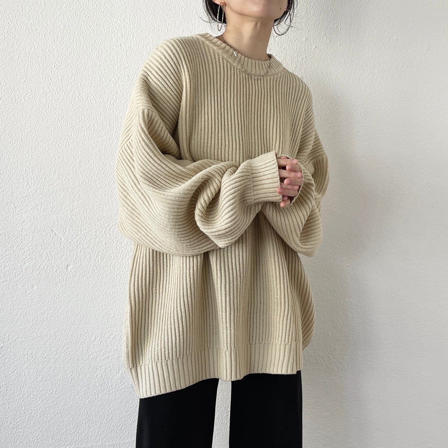 perfect silhouette super over knit / ivory