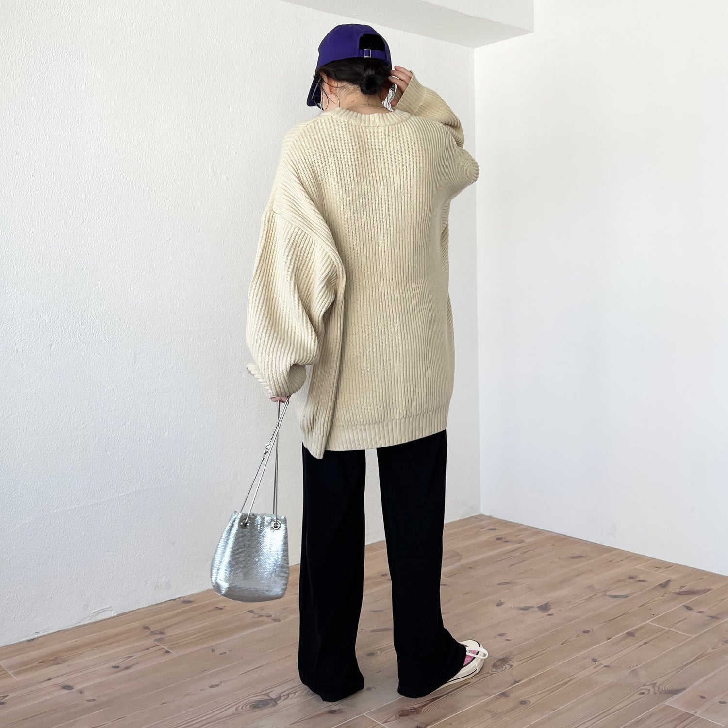 perfect silhouette super over knit / ivory