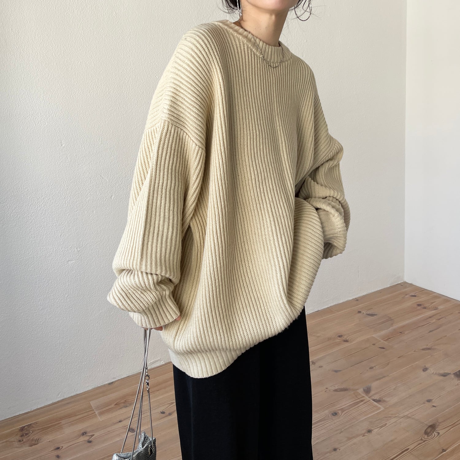 perfect silhouette super over knit / ivory