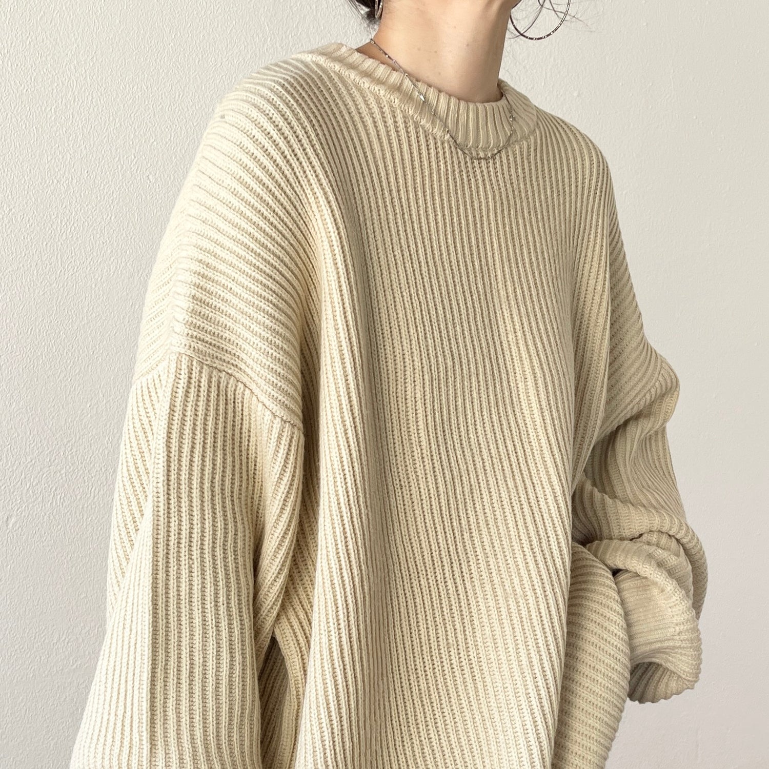 perfect silhouette super over knit / ivory