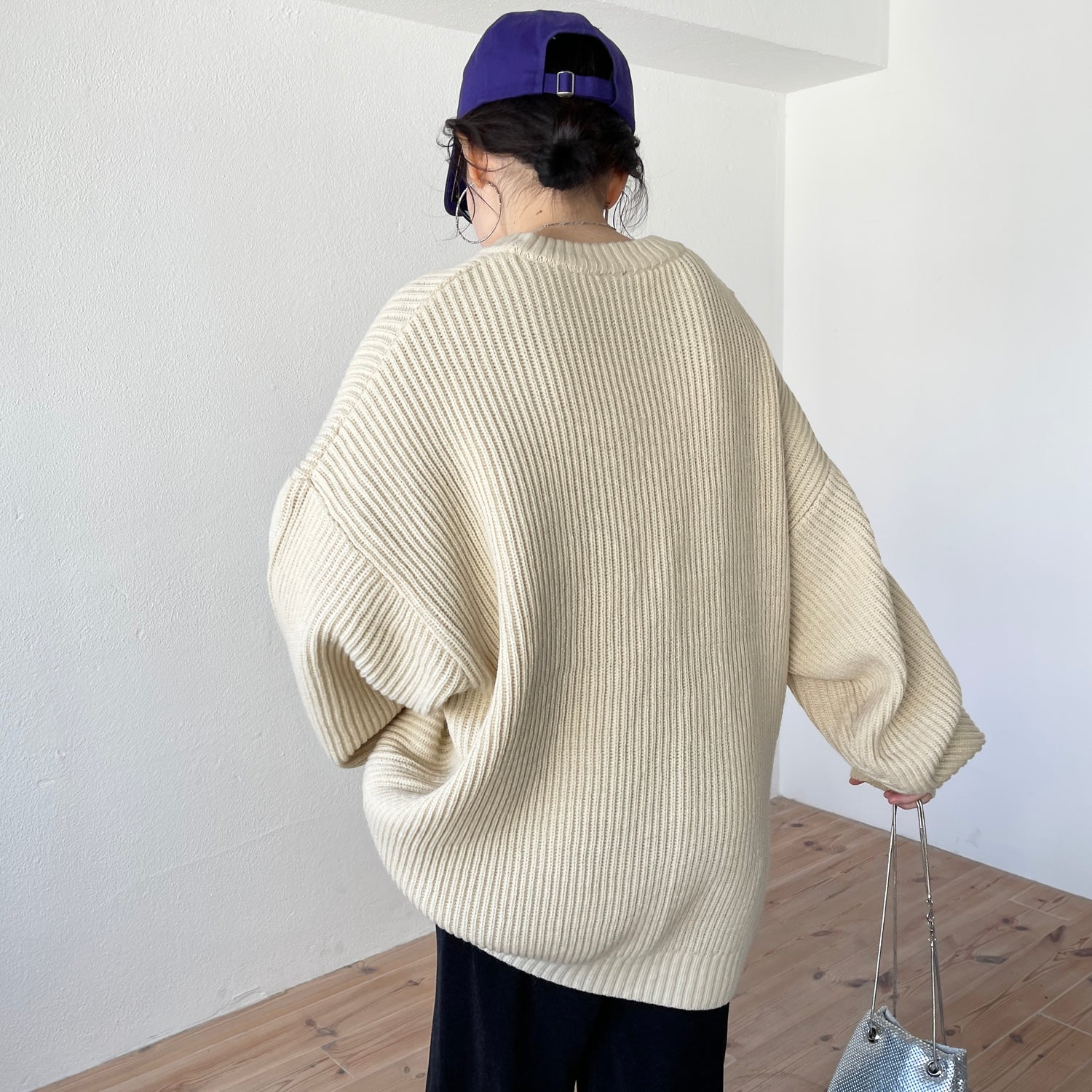 perfect silhouette super over knit / ivory