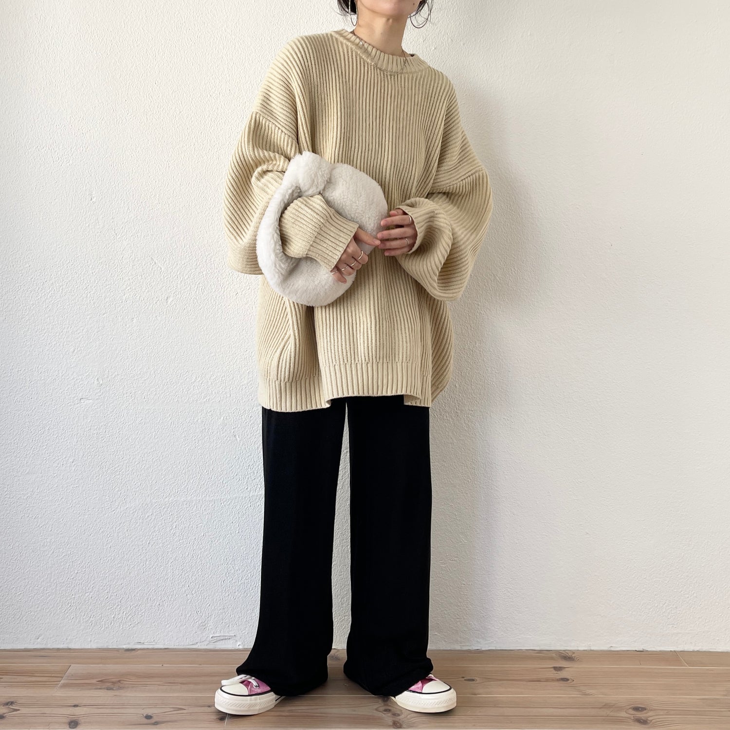 perfect silhouette super over knit / ivory