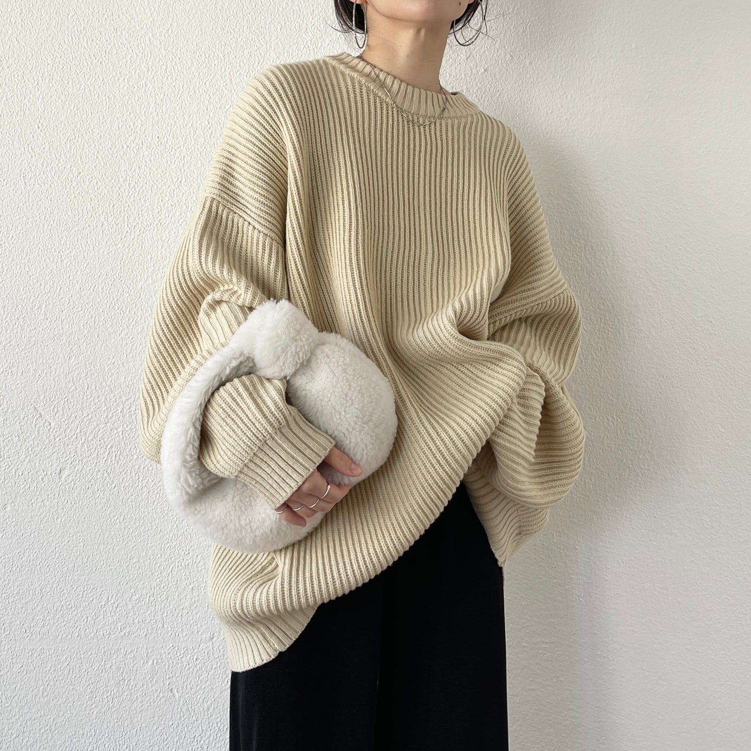 perfect silhouette super over knit / ivory