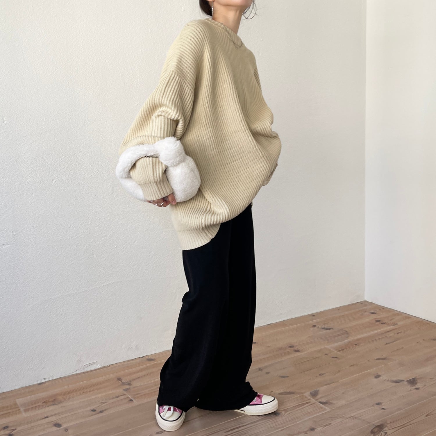 perfect silhouette super over knit / ivory