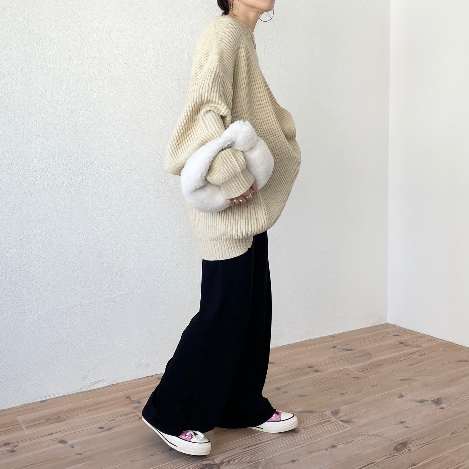 perfect silhouette super over knit / ivory