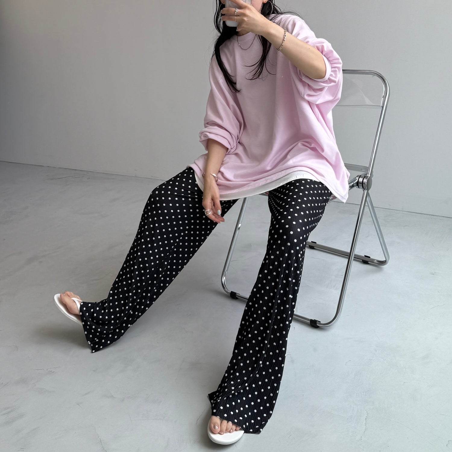 DOT PANTS / black