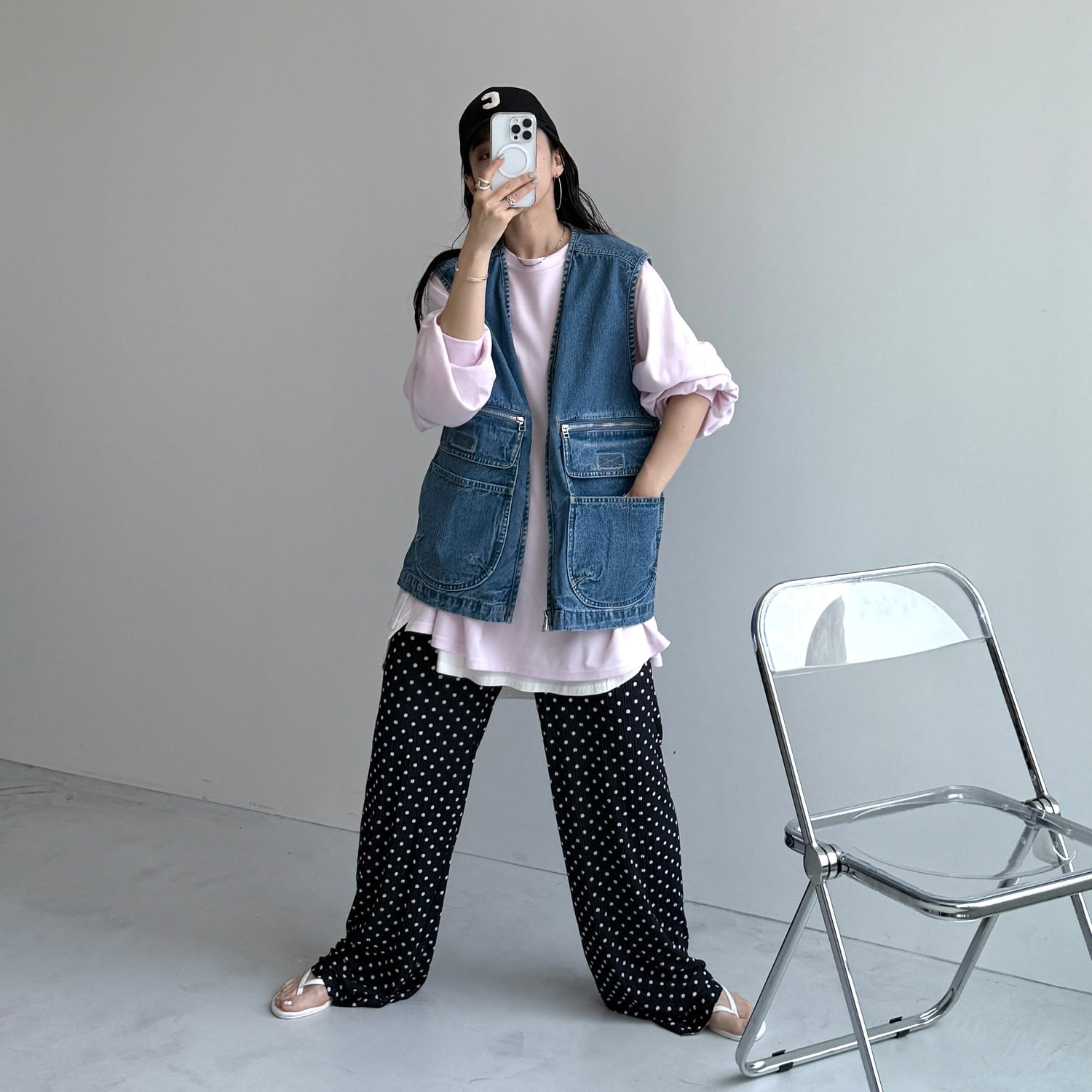 8 pockets BUDDY DENIM VEST / blue