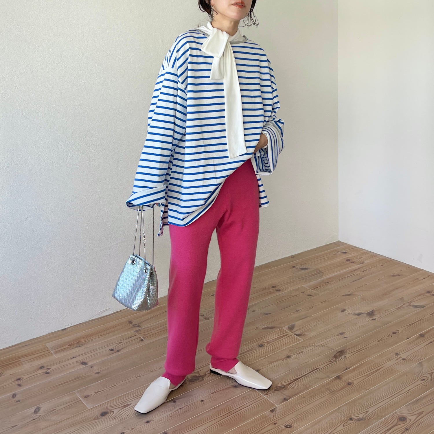 alpaca touch knit pants / pink