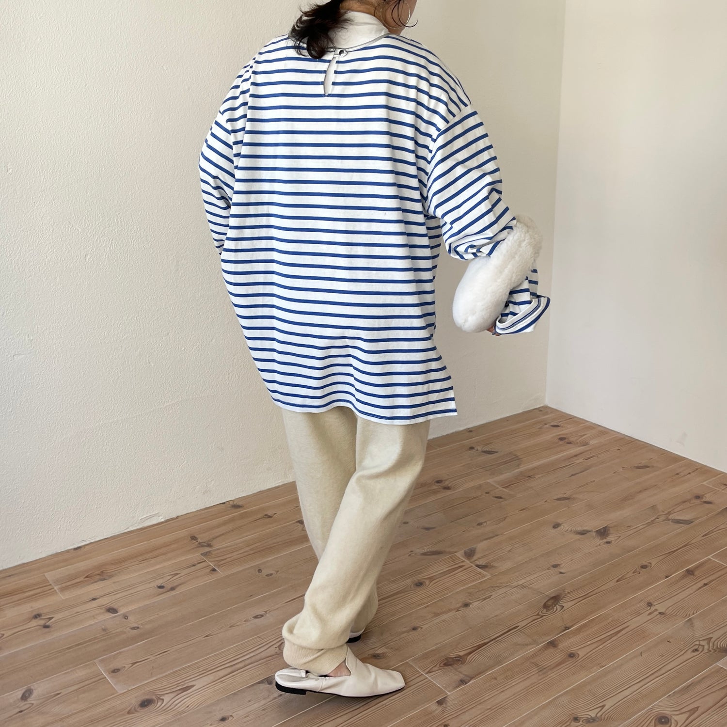 alpaca touch knit pants / ivory