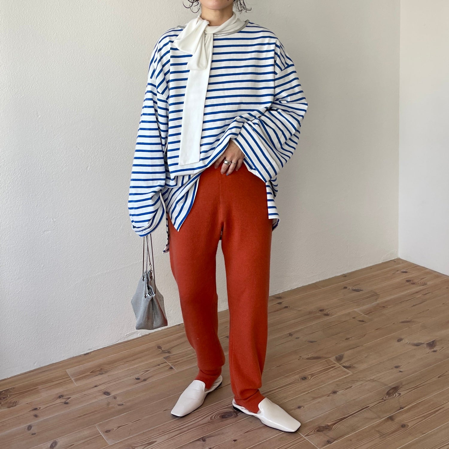 【SAMPLE】alpaca touch knit pants / orange