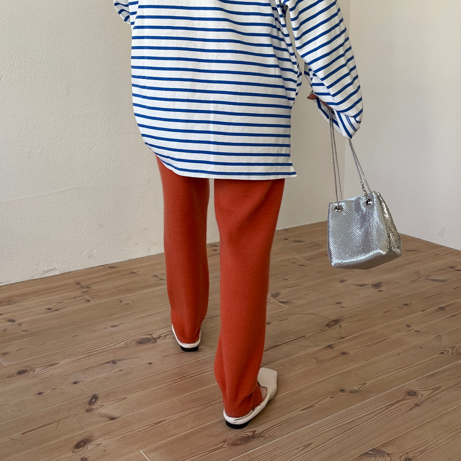alpaca touch knit pants / orange