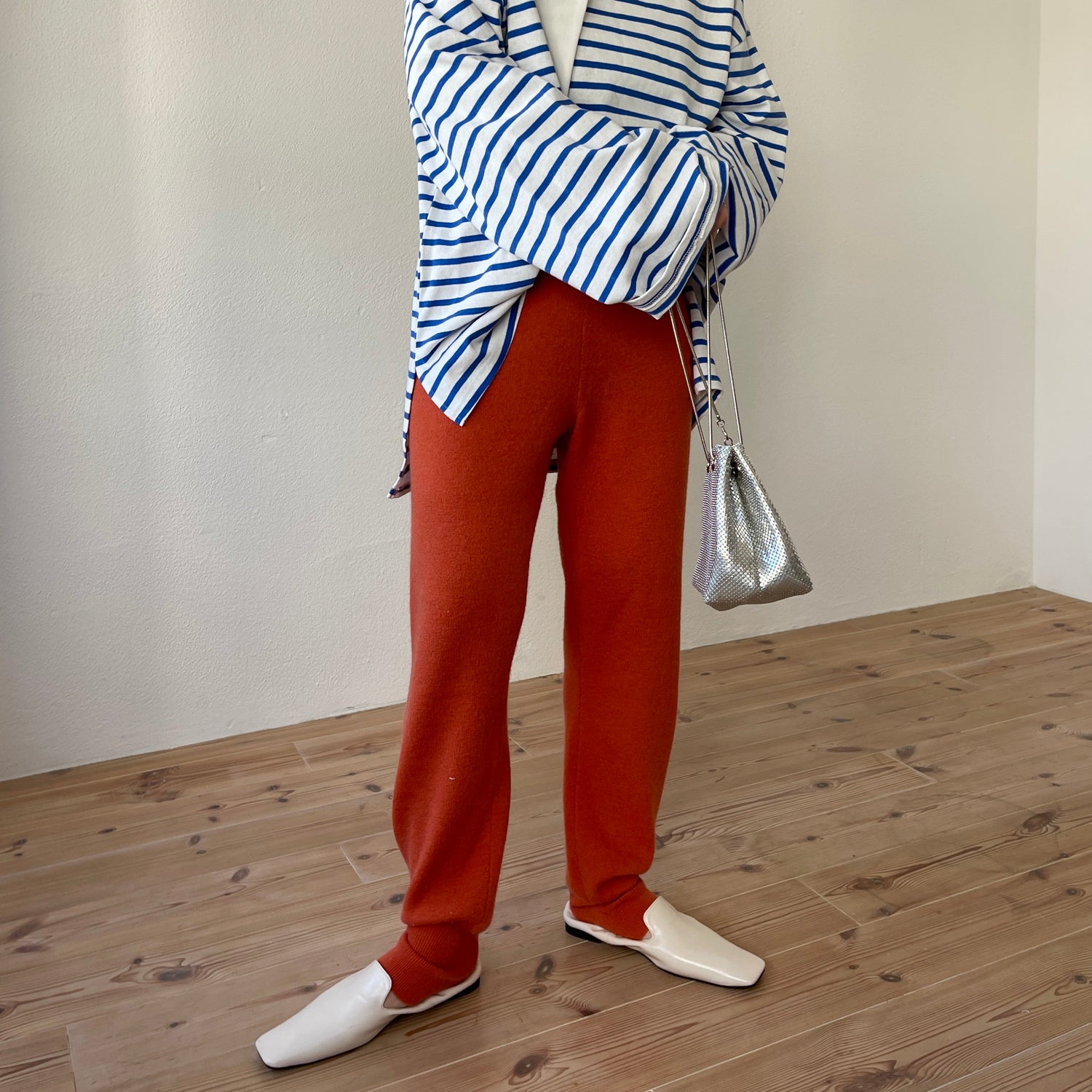 【SAMPLE】alpaca touch knit pants / orange