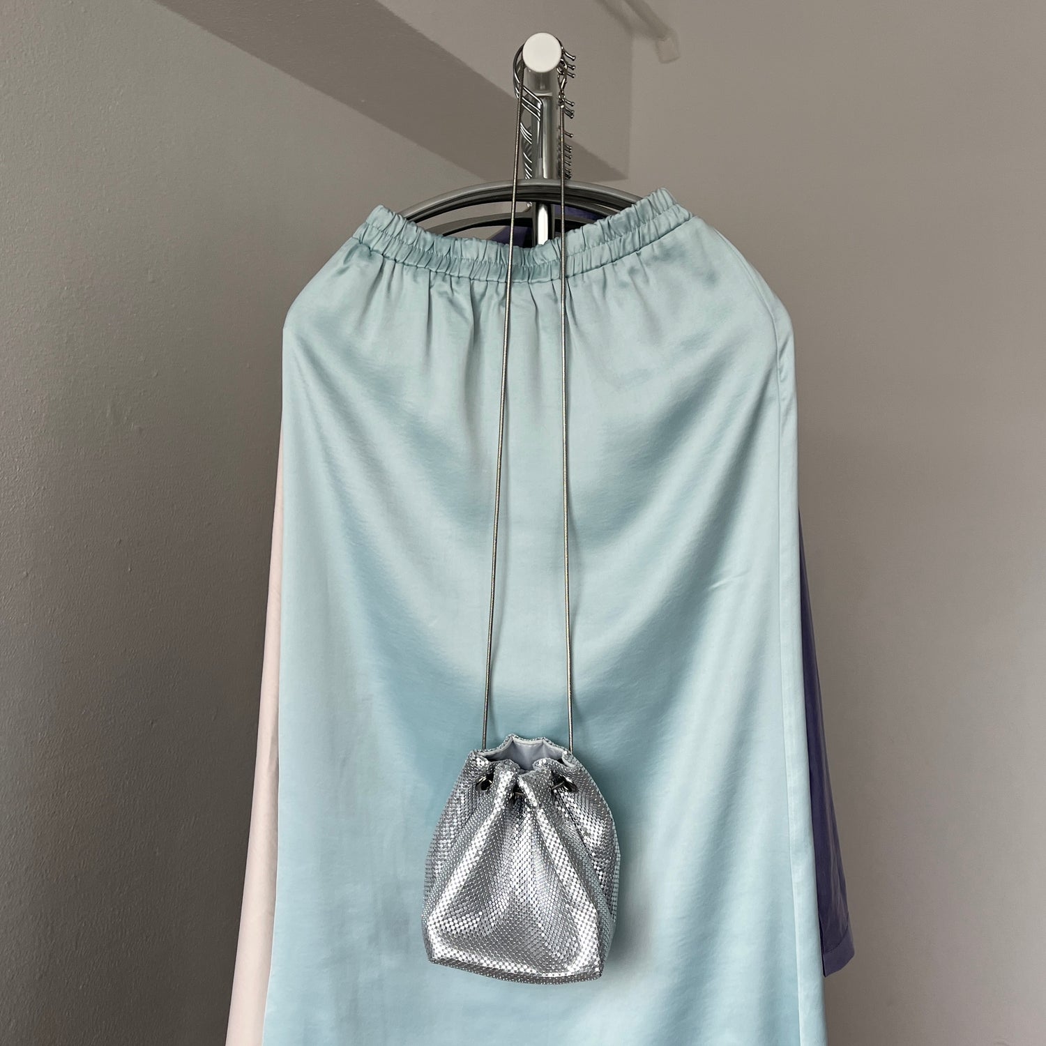 glitter disco mini bag / silver