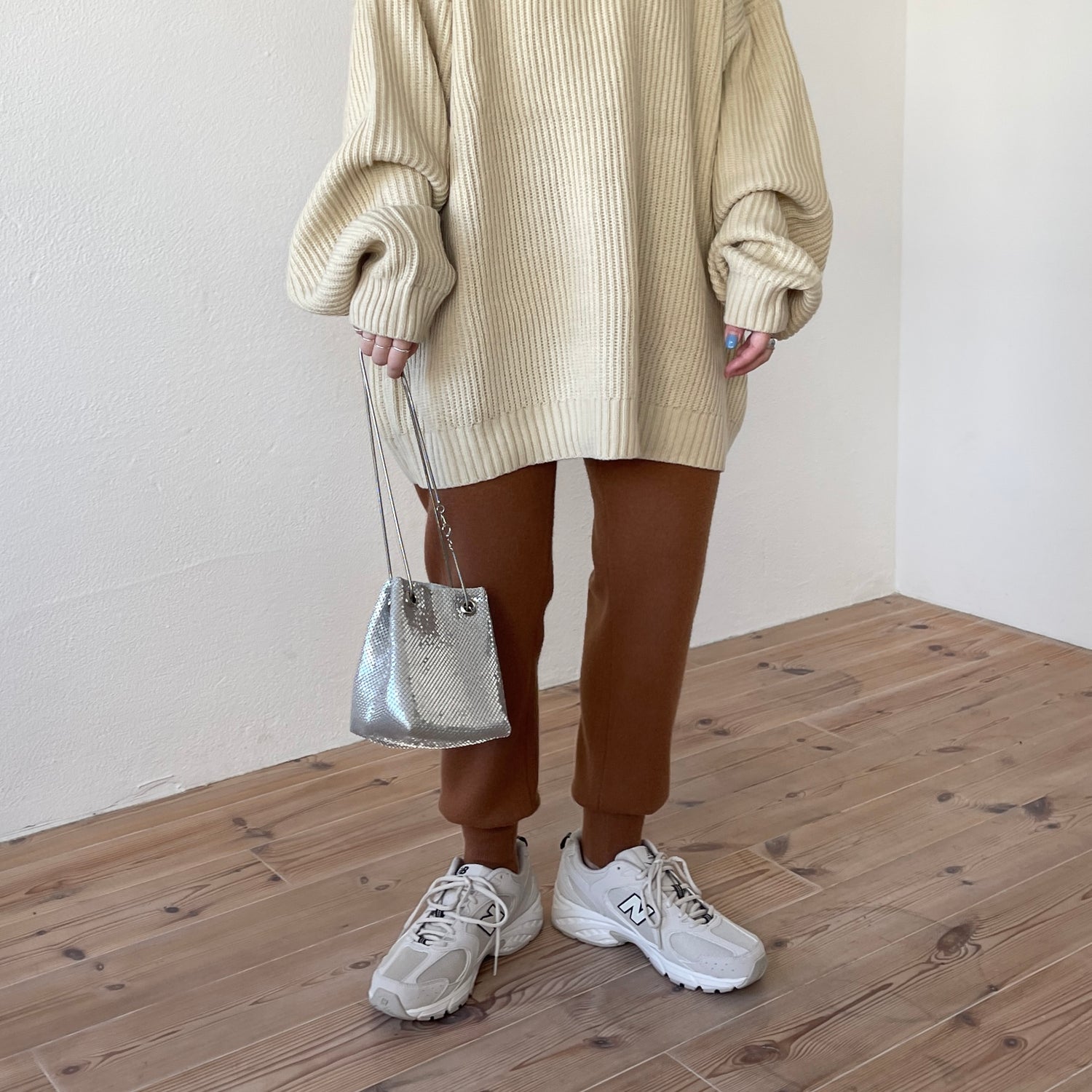 alpaca touch knit pants / camel