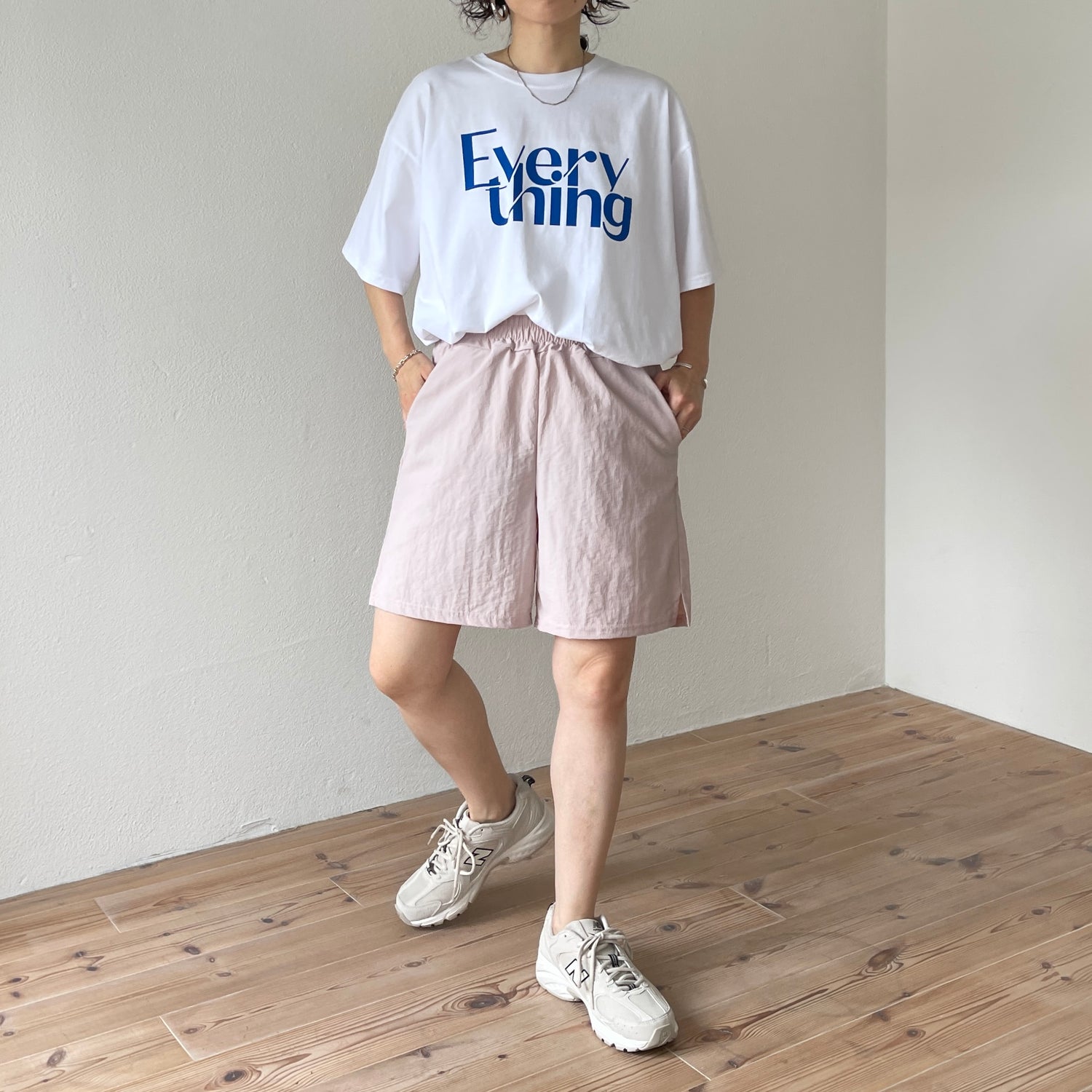 (2点SET) half zip nylon set up / pink