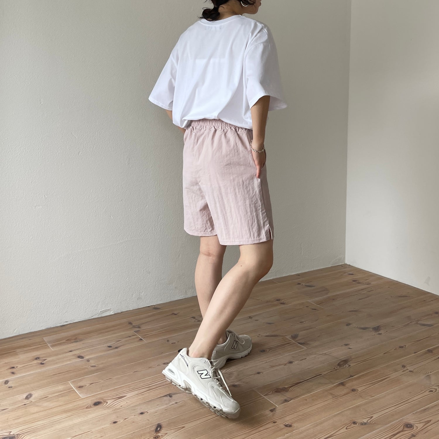 (2点SET) half zip nylon set up / pink