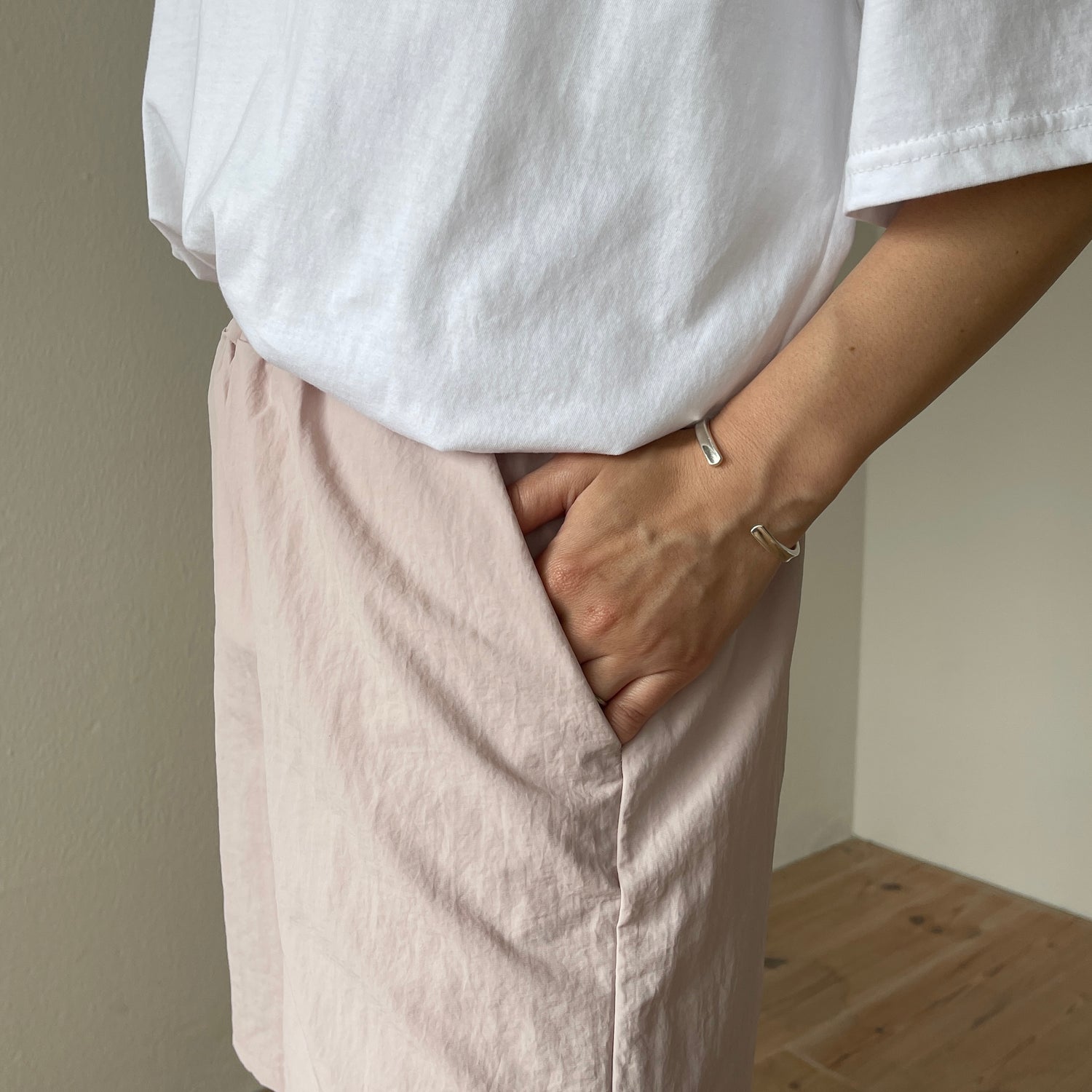 (2点SET) half zip nylon set up / pink