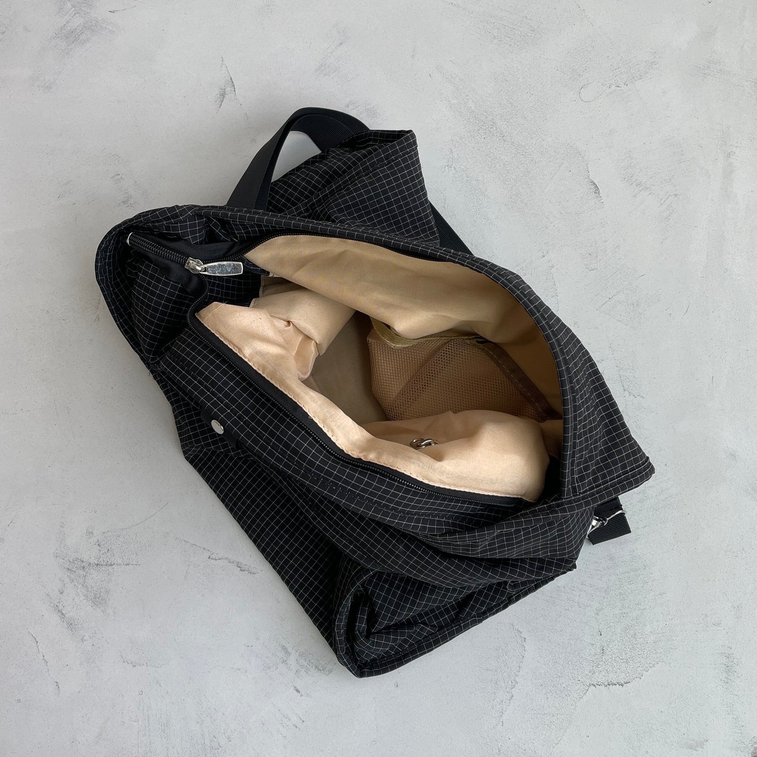 2way big check bag / black