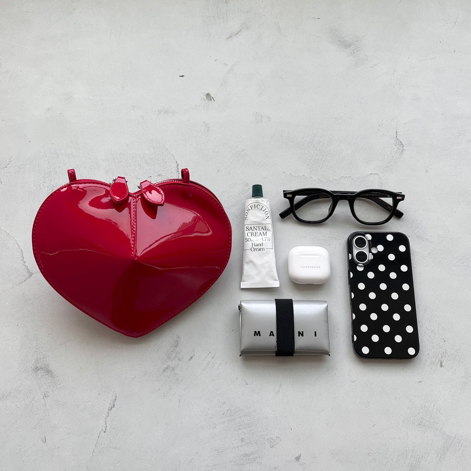 2way heart bag / silver