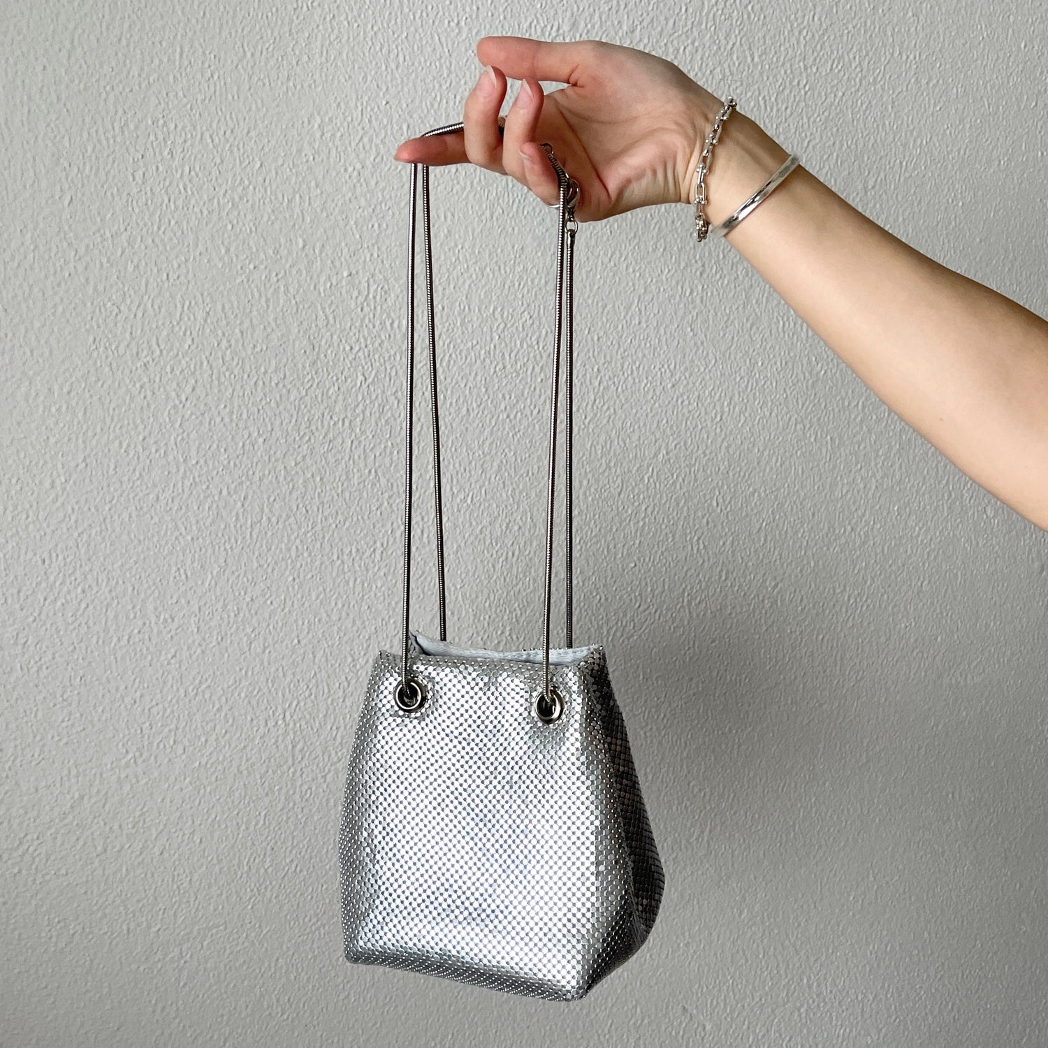glitter disco mini bag / silver