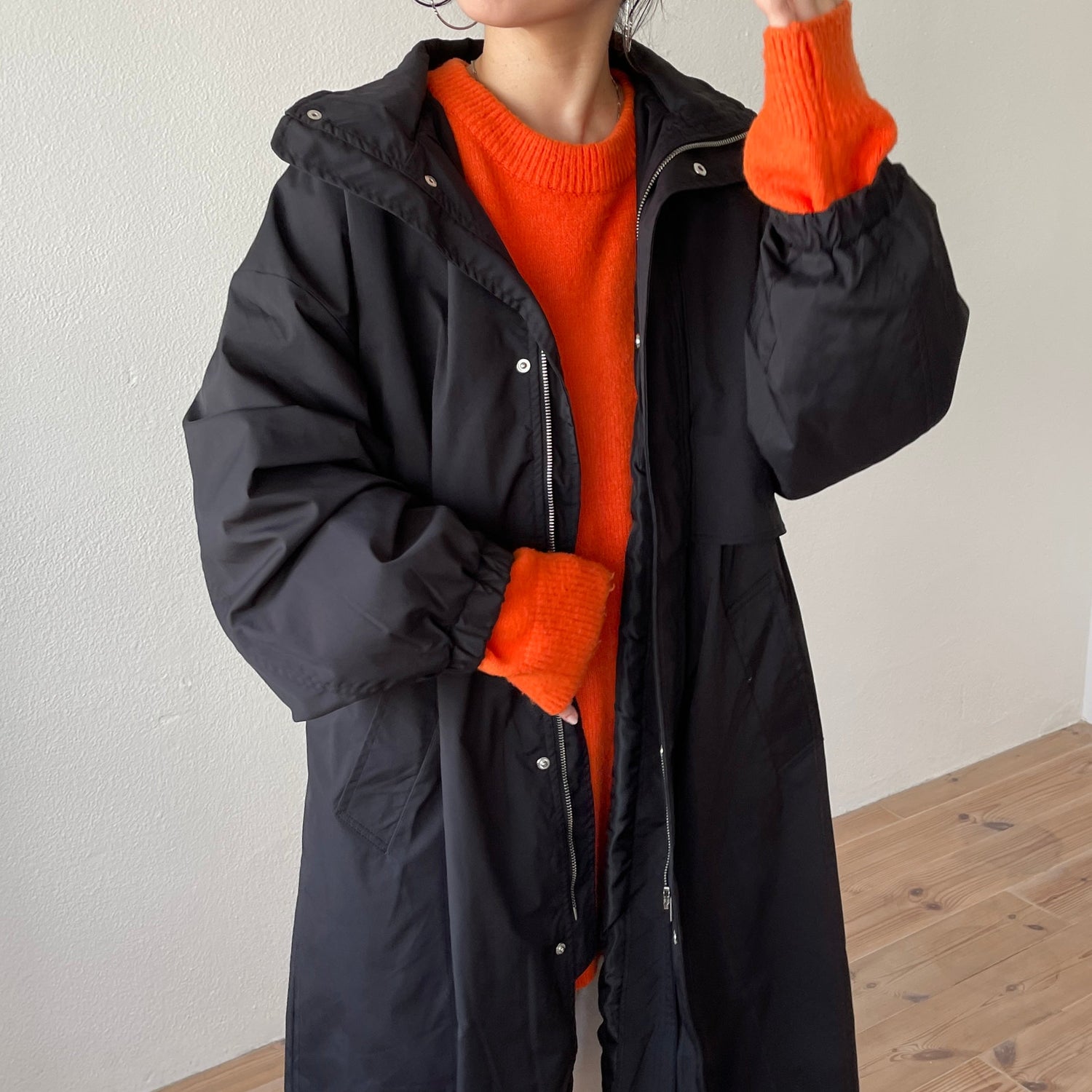 【SAMPLE】2way over size mods coat / black