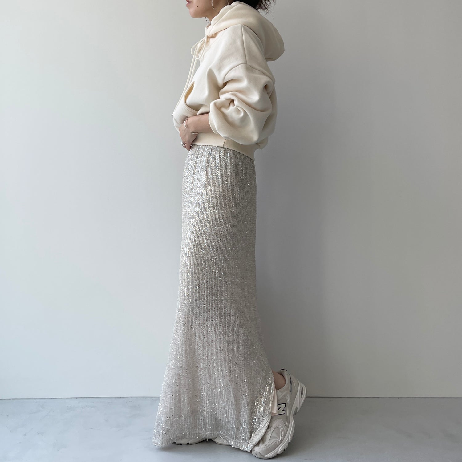 egg short hoodie / ivory