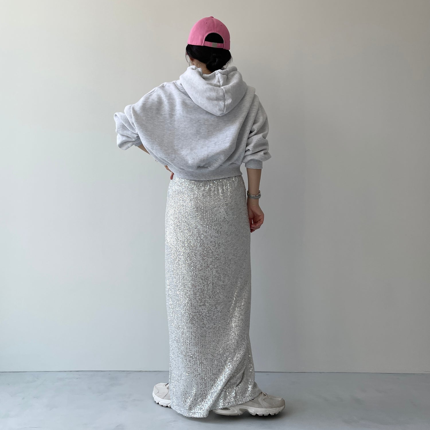 egg short hoodie / gray