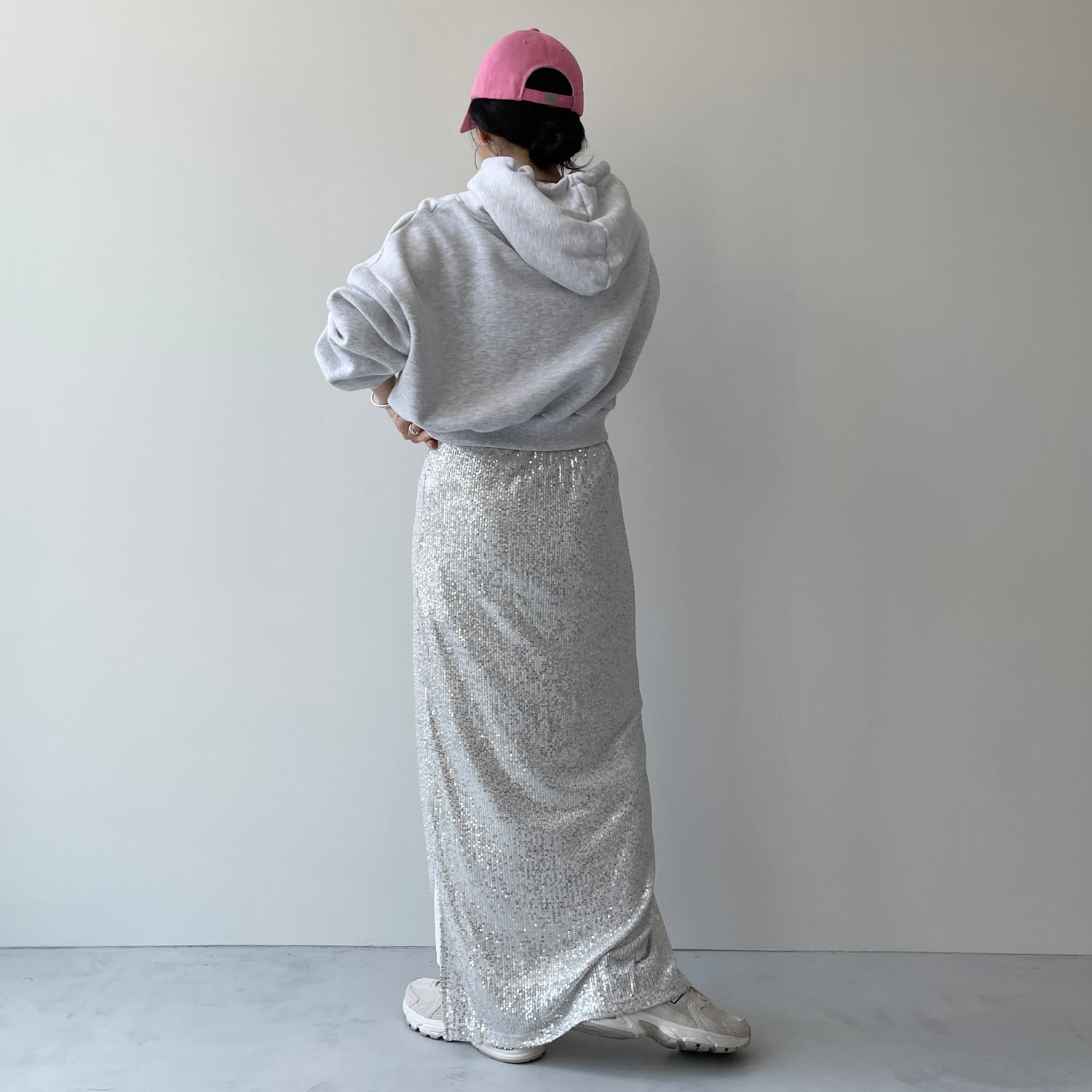 egg short hoodie / gray