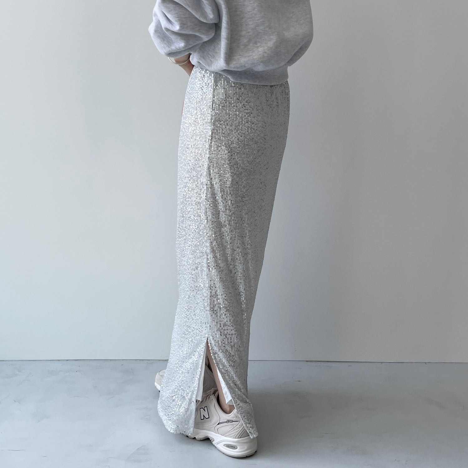 "GIRAGIRA" disco skirt / silver