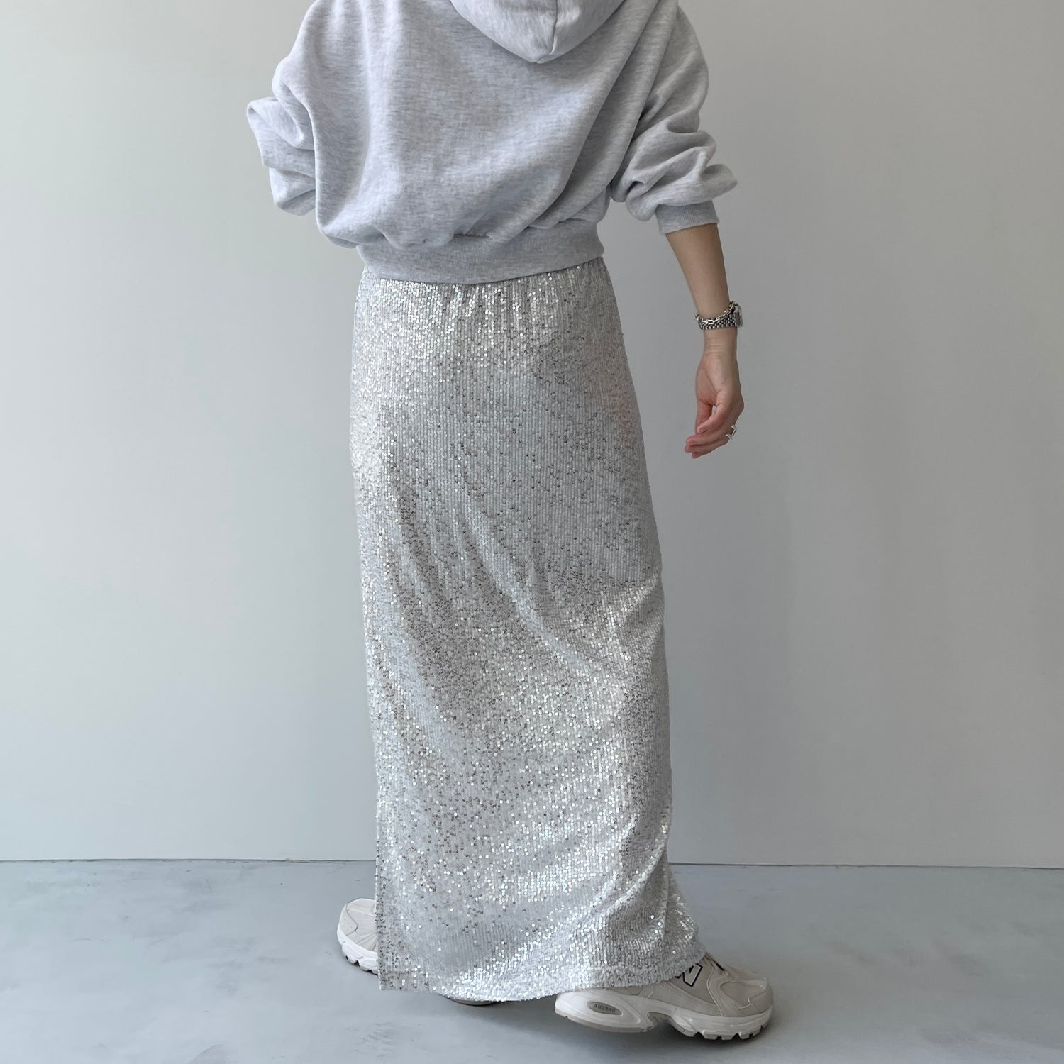 "GIRAGIRA" disco skirt / silver