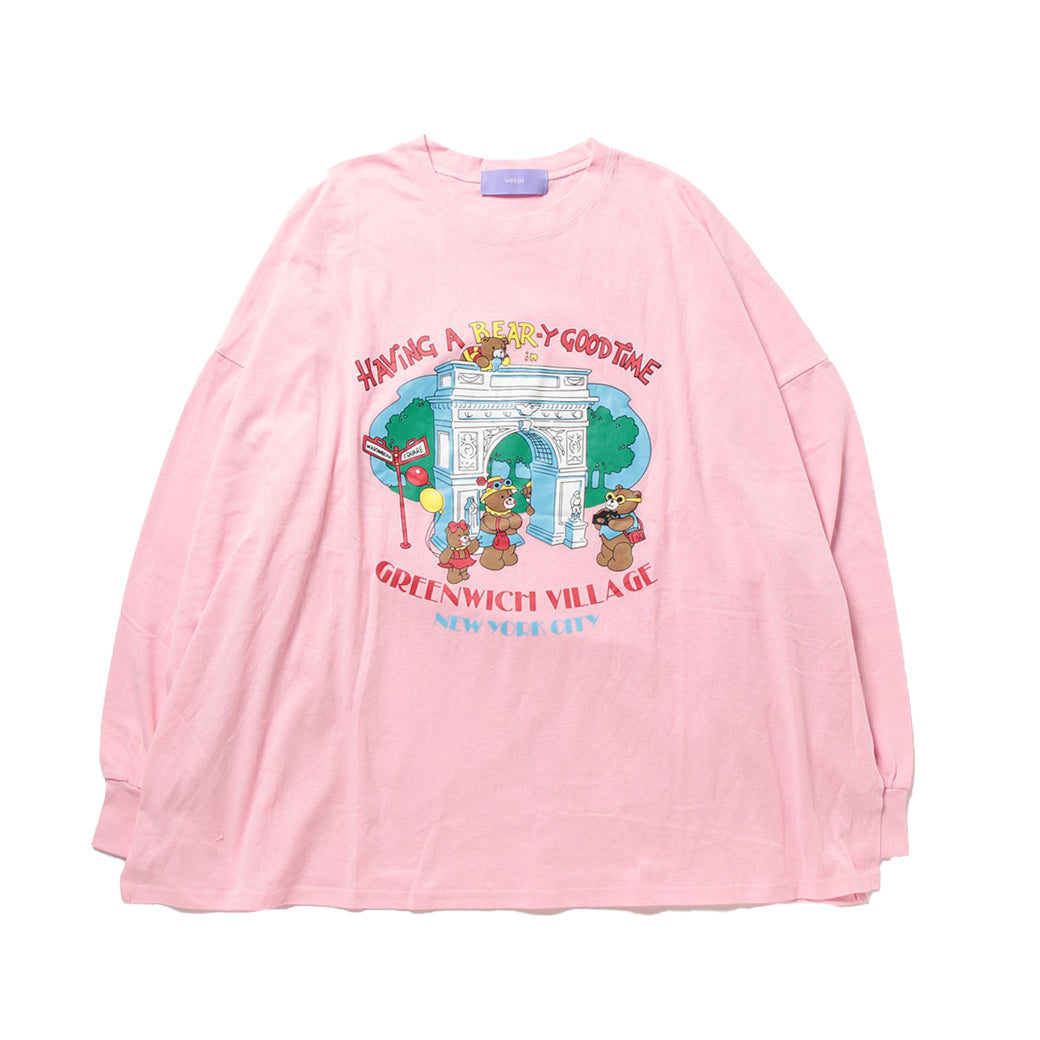 vintage like bear tee / pink